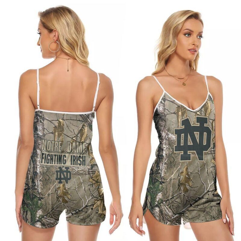 Notre Dame Fighting Irish football football team gift for Notre Dame Fighting Irish Fans 2 V-neck Romper Jumpsuit RJ00991