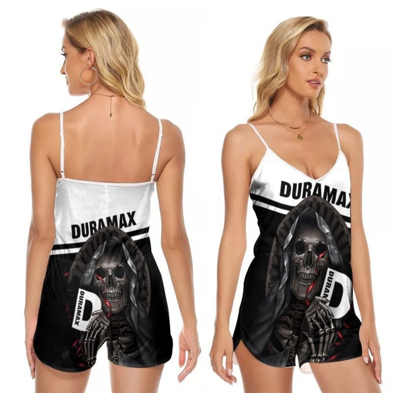 Num Skull Maiden Hugs Duramax Halloween 3D Designed For Duramax Fans Duramax Lovers V-neck Romper Jumpsuit RJ01531