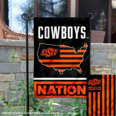 OSU Cowboys Garden Flag with USA Country Stars and Stripes GF00613