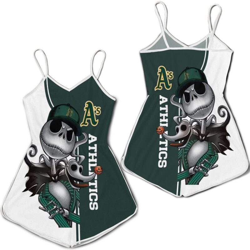 Oakland Athletics Jack Skellington And Zero Romper RJ03656