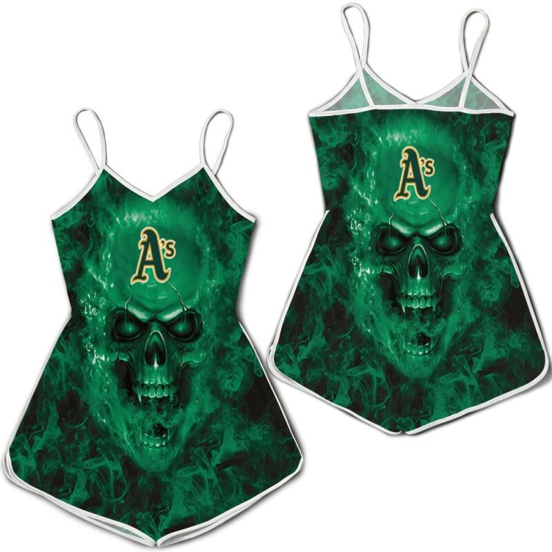 Oakland Athletics MLB Fans Skull Romper RJ03251