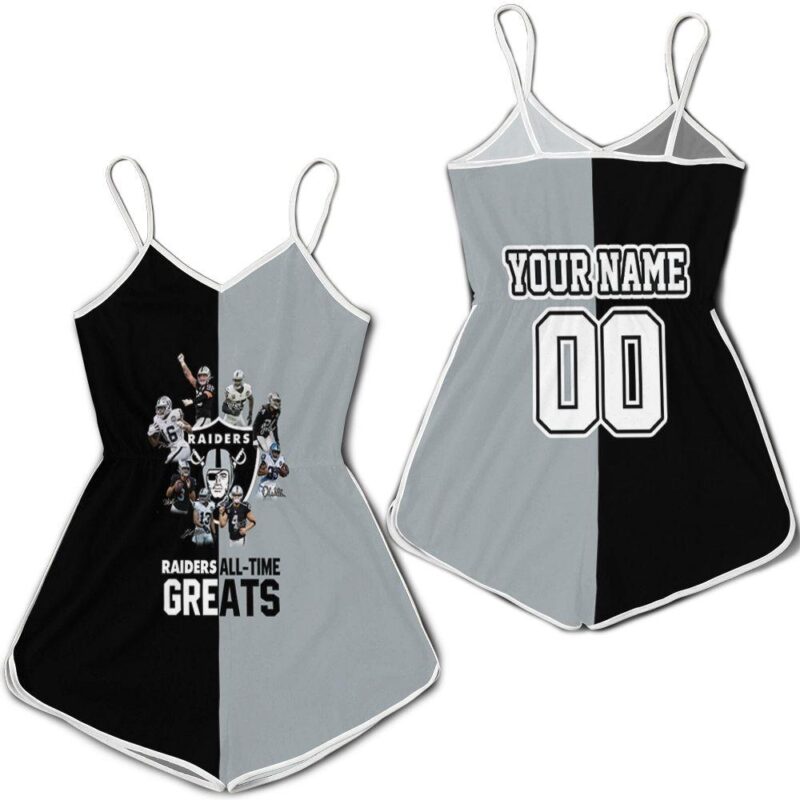 Oakland Raiders All Time Greats Players Signatures 3D Personalized Romper RJ02675