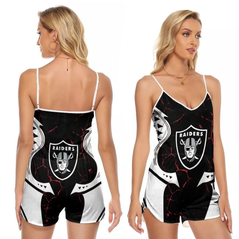 Oakland Raiders NFL American Football Team Logo Aquaman Gift For Las Vegas Raiders Fans American Football Lovers V-neck Romper Jumpsuit RJ01399