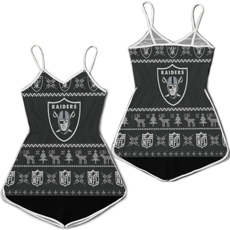 Oakland Raiders Ugly Sweatshirt Christmas 3D Romper RJ03298