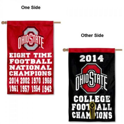 Ohio State 8 Time Champions House Flag H0246