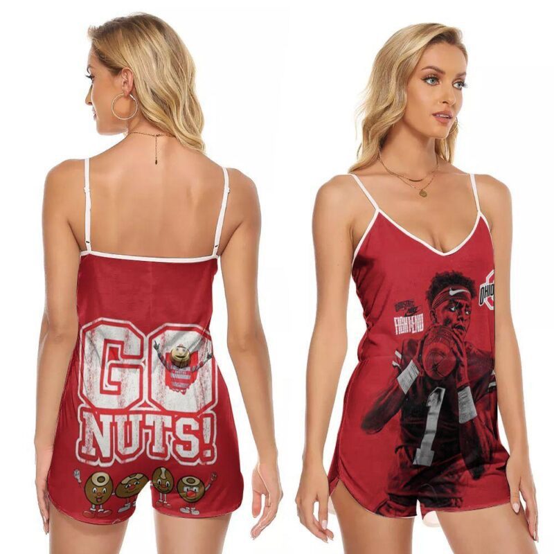 Ohio State Buckeyes Justin Fields The Best Legends Ever football University Team Gift For Buckeyes Fans V-neck Romper Jumpsuit RJ00996