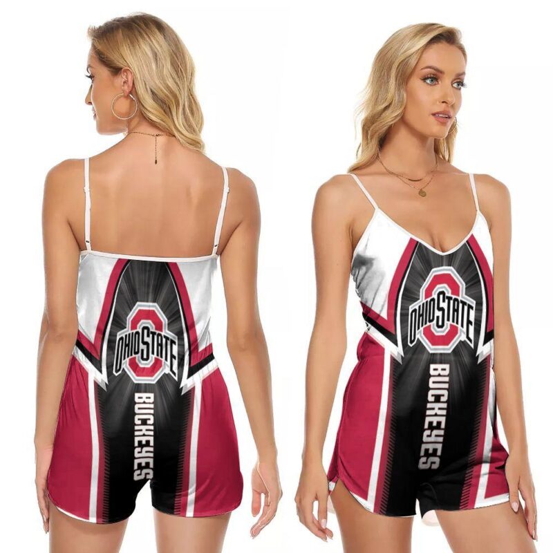 Ohio State Buckeyes NFL American Football Team Logo Gift For Buckeyes Fans V-neck Romper Jumpsuit RJ00712