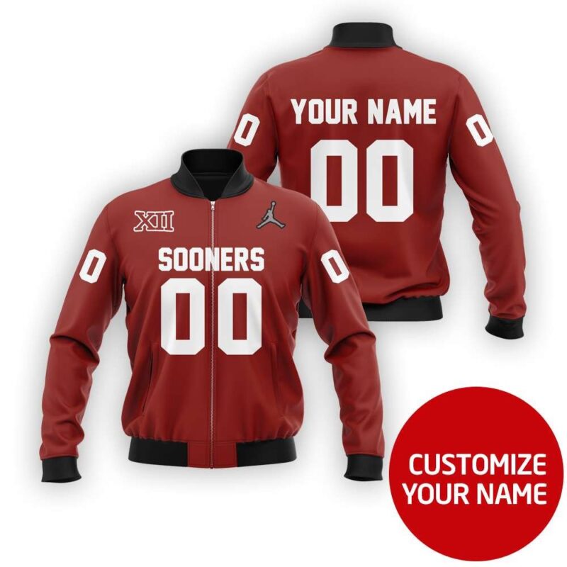 Oklahoma Sooners Basketball Team Ncaa Personalized Number Name Jersey Style Gift For Sooners Fans Bomber Jacket BJ03658