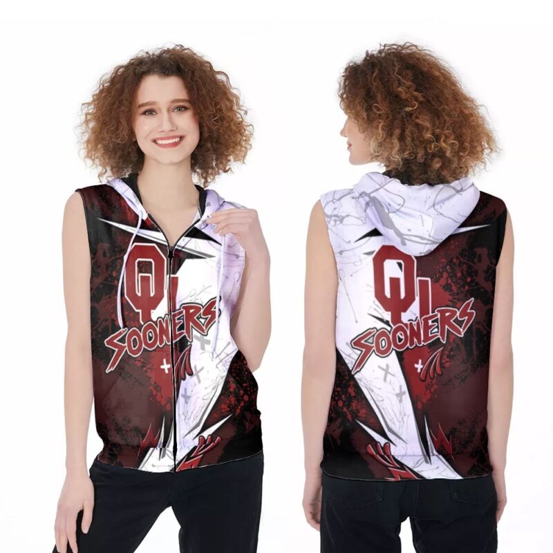 Oklahoma Sooners For Football Lover 3D Zip Sleeveless Hoodie ZSH1705