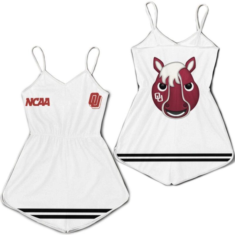 Oklahoma Sooners Ncaa Classic White With Mascot Logo Gift For Oklahoma Sooners Fans Romper Jumpsuit RJ05519