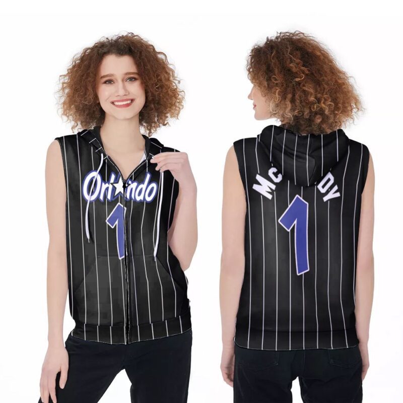 Orlando Magic Tracy Mcgrady 1 NBA Basketball Team Hardwood Classics Jersey Black 2019 Jersey Style Gift For Magic Fans Zip Sleeveless Hoodie ZSH0998
