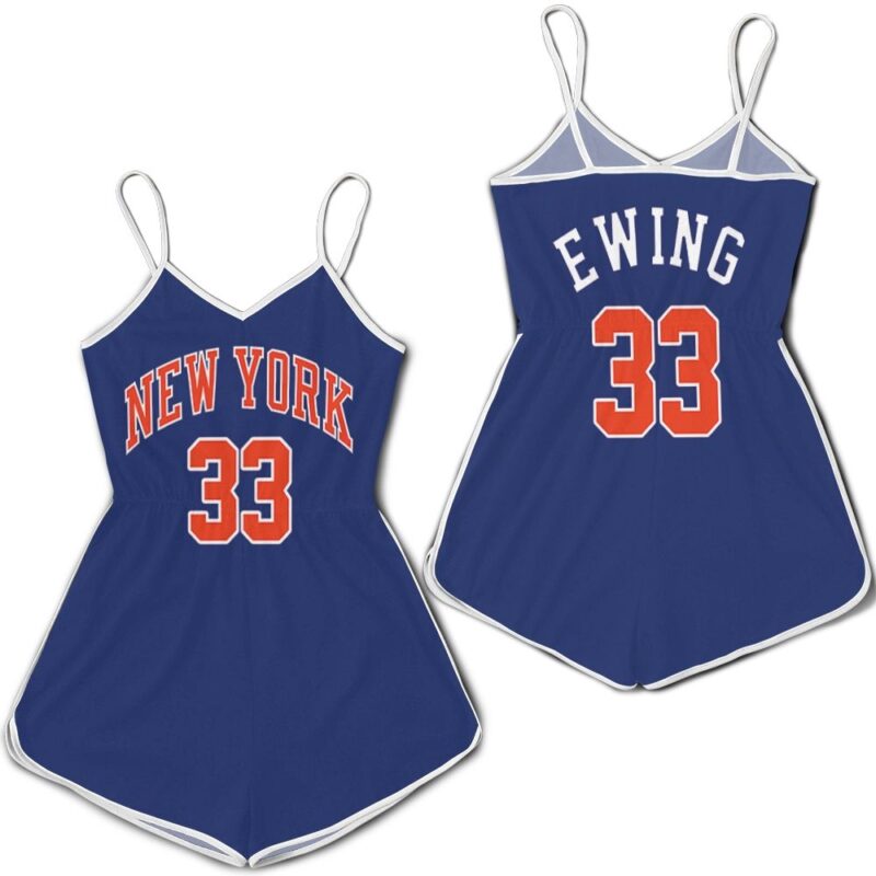 Patrick Ewing New York Knicks 1991-92 Hardwood Classics Blue Jersey Inspired Romper RJ04810