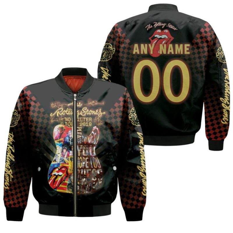 Personalized #00 The Rolling Stones No Filter Tour 2019 Please You Hope You Guess Guitar gift for The Rolling Stomes fans Bomber Jacket BJ00607