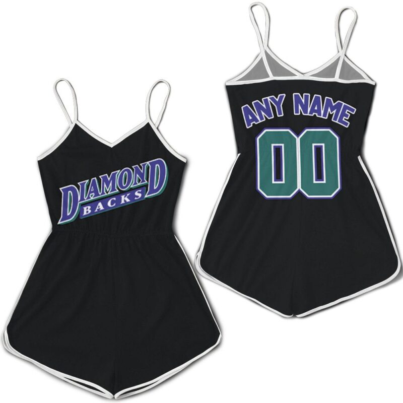 Personalized Any Name 00 Arizona Diamondbacks Alternative Black Jersey Inspired Style Romper RJ01708