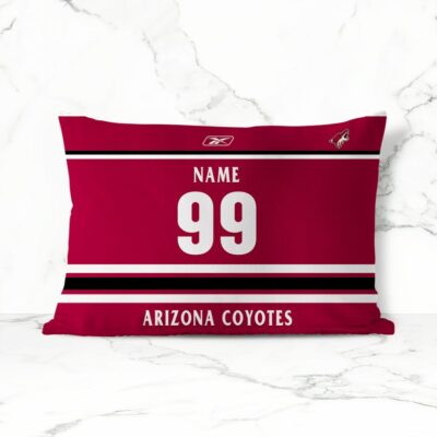 Personalized Arizona Coyote Hockey Two Sides Custom Pillow Case With Your Name And Number Throw Pillow Gift Pillow Cover Sofa Decor