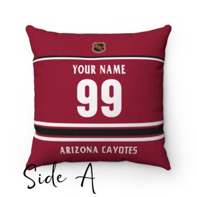 Personalized Arizona Coyotes Hockey Custom Square Throw Cushion Pillow With Name and Number Pillow, Sofa Decor P5738