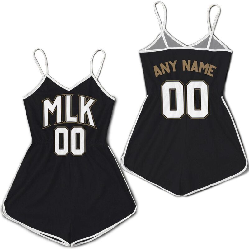 Personalized Atlanta Hawks 00 City Edition MLK Tribute Black Jersey Inspired Style Romper RJ01734