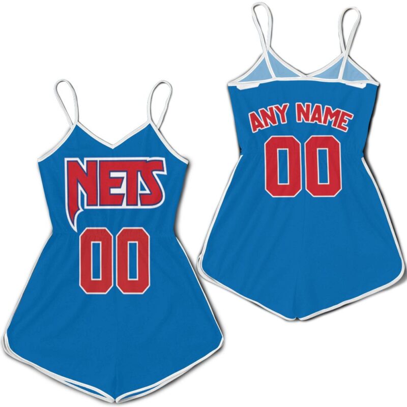 Personalized Brooklyn Nets 00 City Edition 2021 Team Blue Jersey Inspired Style Romper RJ01729