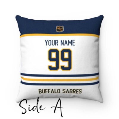Personalized Buffalo Sabres Hockey Custom Square Throw Cushion Pillow With Name and Number Pillow