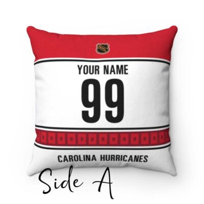 Personalized Carolina Hurricanes Hockey Custom Square Throw Cushion Pillow With Name and Number Pillow