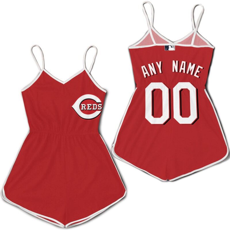 Personalized Cincinnati Reds Any Name 00 Majestic 2020 Team Red Jersey Inspired Style Romper RJ01724