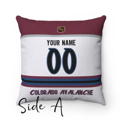Personalized Colorado Avalanche Hockey Custom Square Throw Cushion Pillow With Name and Number Pillow