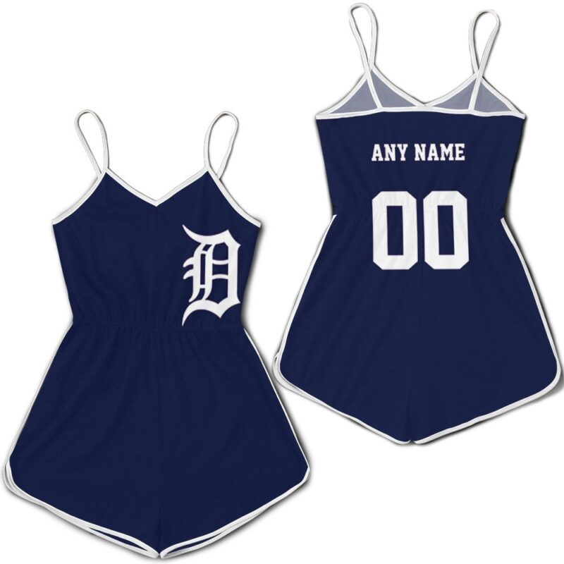 Personalized Detroit Tigers Anyname 00 2019 Team Black Jersey Inspired Style Gift For Detroit Tigers Fans Romper Jumpsuit RJ01620