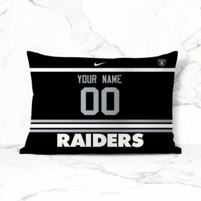 Personalized Las Vegas Raiders Football Custom Pillow Case With Your Name And Number Throw Pillow Gift Sofa Decor