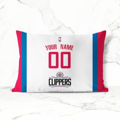 Personalized Los Angeles Clippers Basketball Pillow Case With Your Name Number Throw Pillow Sofa Decor
