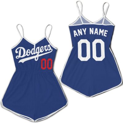 Personalized Los Angeles Dodgers Any Name 00 Mlb 2020 Team Blue Jersey Inspired Style Romper RJ01830