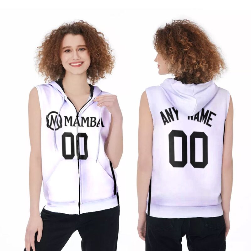 Personalized Mamba Tribute Any Name 00 White 3D Allover Design Zip Sleeveless Hoodie ZSH1628