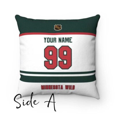 Personalized Minnesota Wild Hockey Custom Square Throw Cushion Pillow With Name and Number Pillow