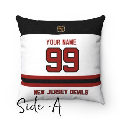 Personalized New Jersey Devils Hockey Custom Square Throw Cushion Pillow With Name and Number Pillow