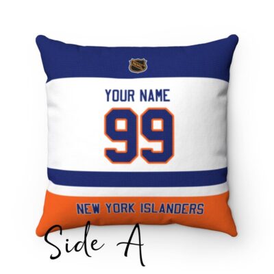 Personalized New York Islanders Hockey Custom Square Throw Cushion Pillow With Name and Number Pillow