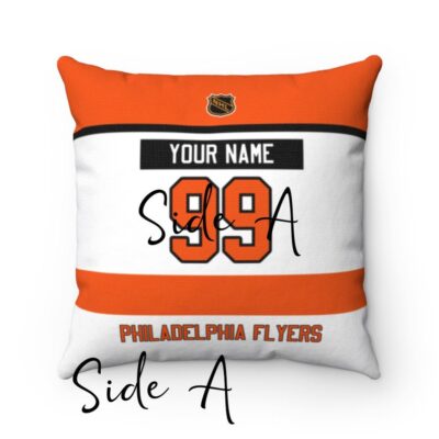 Personalized Philadelphia Flyers Hockey Custom Square Throw Cushion Pillow With Name and Number Pillow