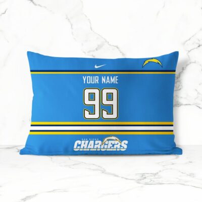 Personalized San Diego Chargers Football Custom Pillow Case With Your Name And Number Throw Pillow Gift Sofa Decor