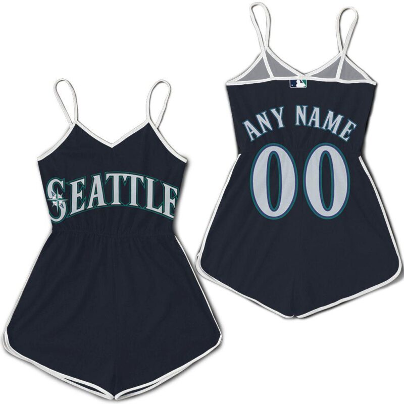 Personalized Seattle Mariners Anyname 00 2020 Majestic Navy Jersey Inspired Style Gift For Seattle Mariners Fans Romper Jumpsuit RJ01616