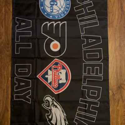 Philadelphia ALL DAY Flag Phillies Eagles 76ers Flyers Banner BF98