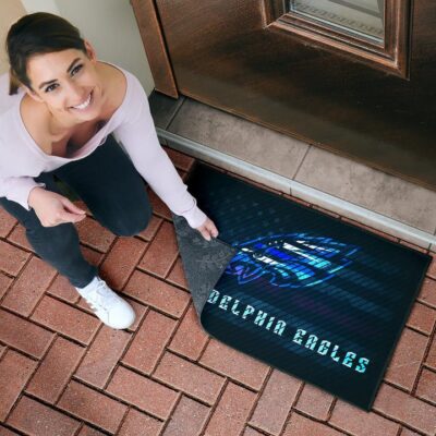 Philadelphia Eagles American Football Team Door Mat Blue Neon Eagle Head US Flag Underground Door Mat Welcome Mat 4