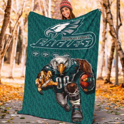 Philadelphia Eagles American Football Team Fleece Blanket Muscle Artwork Eagle 00 Go Champions Fleece Blanket 3