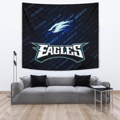 Philadelphia Eagles American Football Team Tapestry Go Birds Go Eagles Text Background Tapestry Wall Hanging 3