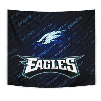 Philadelphia Eagles American Football Team Tapestry Go Birds Go Eagles Text Background Tapestry Wall Hanging