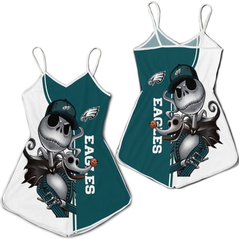 Philadelphia Eagles Jack Skellington And Zero Romper RJ03675