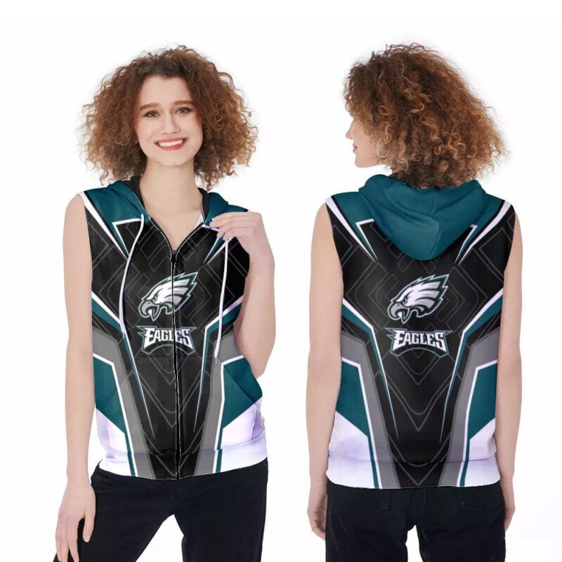 Philadelphia Eagles NFL American Football Logo Team Gift For Philadelphia Eagles Fans Gift For American Football Zip Sleeveless Hoodie ZSH1653