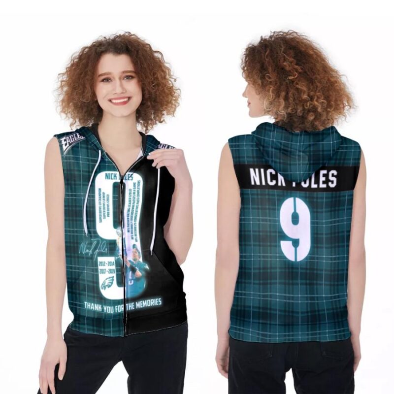 Philadelphia Eagles Nick Foles 9 Champions Legendary Captain 3D Designed Allover Gift For Eagles Fans Zip Sleeveless Hoodie ZSH1675