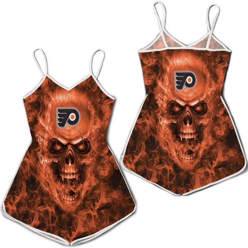 Philadelphia Flyers NHL Fans Skull Romper RJ03148