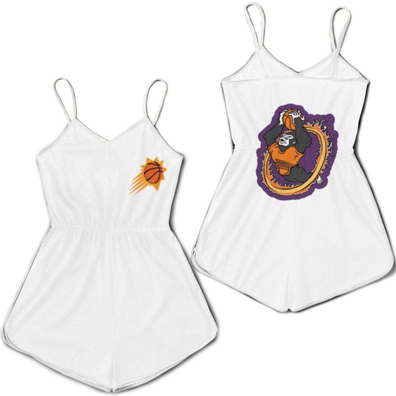 Phoenix Suns Basketball Classic Mascot Logo Gift For Suns Fans White Romper RJ01825