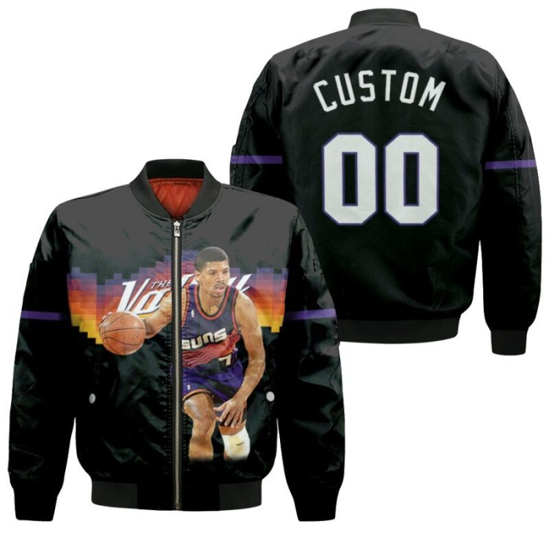 Phoenix Suns Kevin Johnson 7 2020 NBA Black City Edition 3D Personalized Gift With Custom Number Name For Suns Fans Bomber Jacket BJ04174