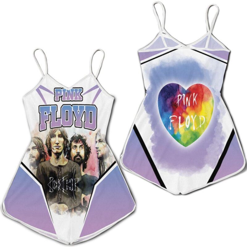 Pink Floyd Rainbow Heart Purple Romper RJ03856