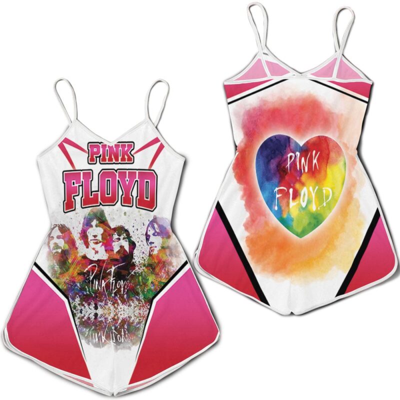 Pink Floyd Rainbow Watercolor Members Portrait Romper RJ03640